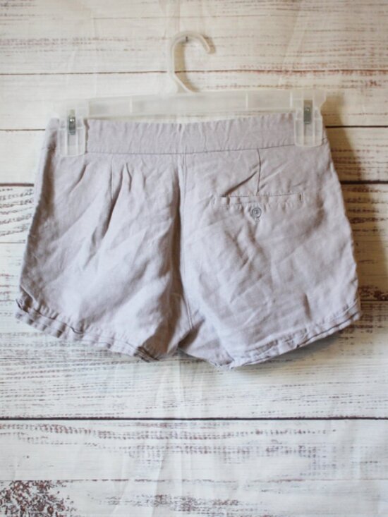 Aritzia Wilfred Gray Linen Drawstring Pleated High Waisted Casual Shorts Size 00 - Picture 4 of 5